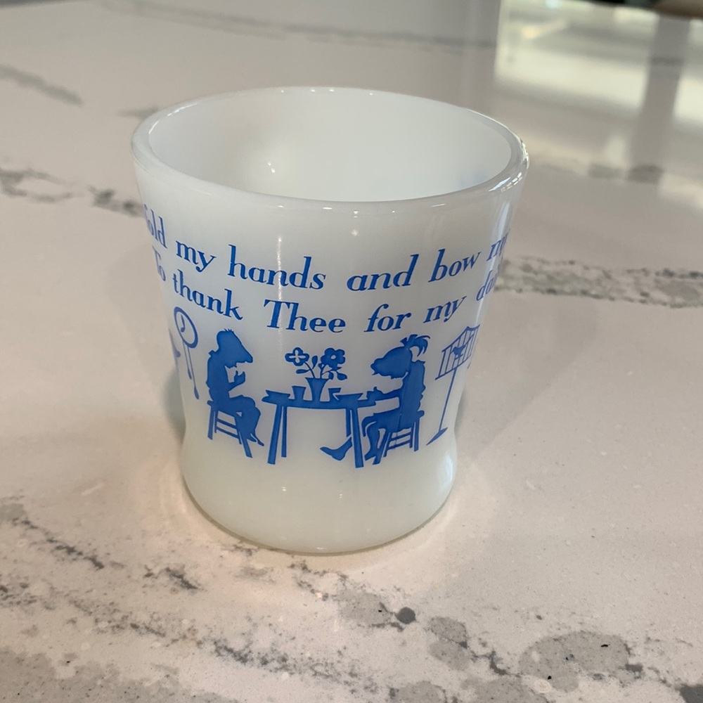 Vintage Anchor Hawking Fire King prayer coffee mug